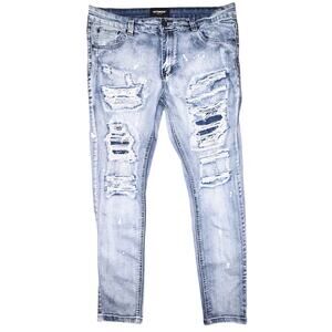 Victorious Ripped High-Rise Stretch Skinny Jeans Men's 36X32